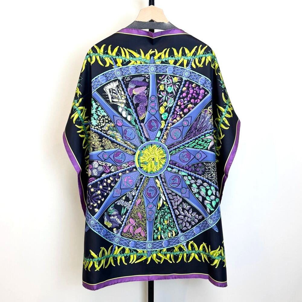HERMES Vintage Carre 90 Silk Purple Neck Scarf Aux Pays des Epices NEW Peppers